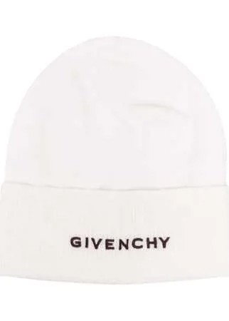 Givenchy шерстяная шапка бини с вышитым логотипом