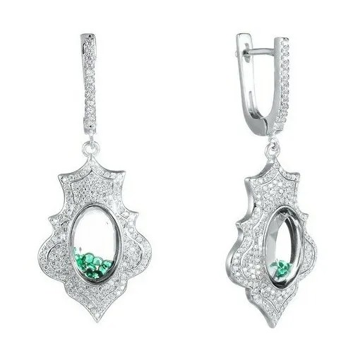 Серьги ELEMENT47, серебро, 925 проба, стекло, фианит