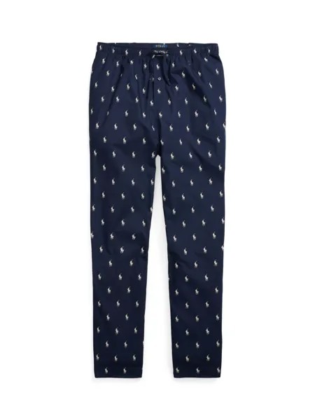 Пижамные брюки-поло с логотипом Ralph Lauren, темно-синий