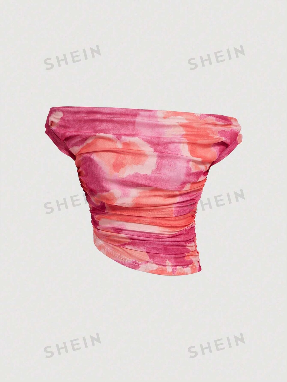 Асимметричный плиссированный топ Rosie Tie Dye Shein, мультиколор