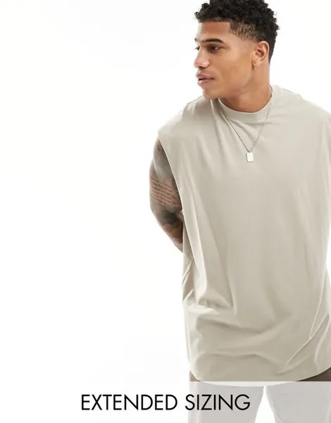 Объемная майка каменного цвета ASOS DESIGN