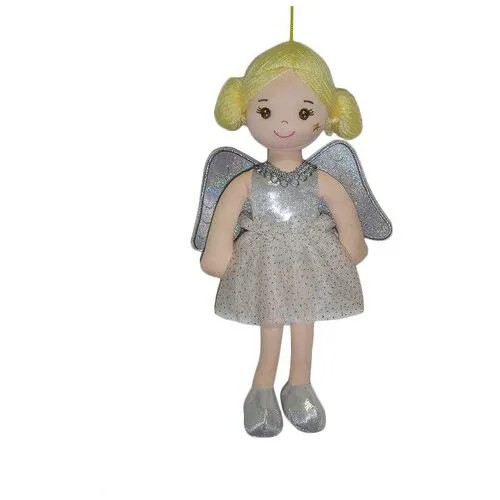 Кукла ABtoys Мягкое сердце, мягконабивная Ангел с крыльями, в серебрянном платье, 30 см