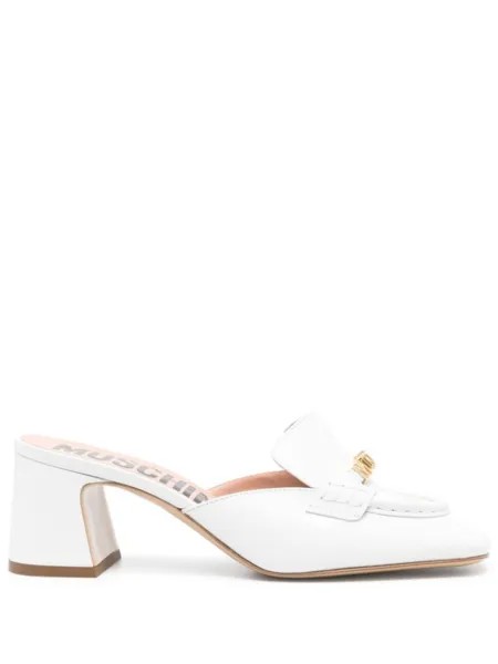 Moschino мюли с логотипом, белый