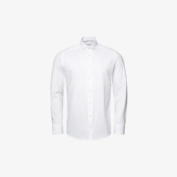 Рубашка делового кроя из эластичного хлопка Eton, белый