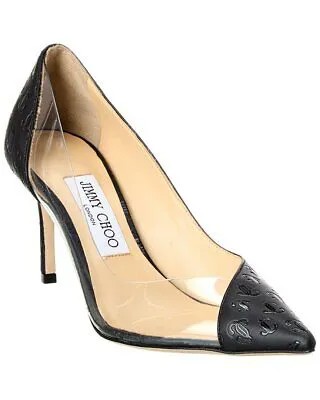 Jimmy Choo Cass 75 Женские туфли из кожи и винила, черные 38,5