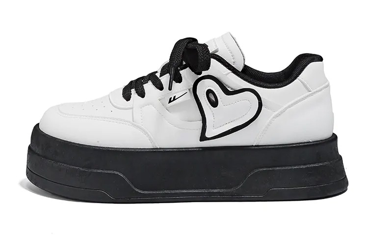 Кроссовки WARRIOR Skateboarding Shoes Women's Low-top Black, белый/черный