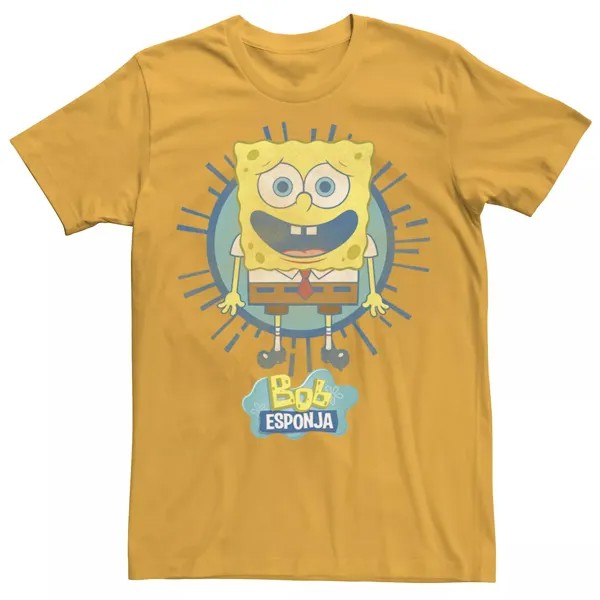 Мужская испанская футболка SpongeBob SquarePants Rays Nickelodeon, золотой