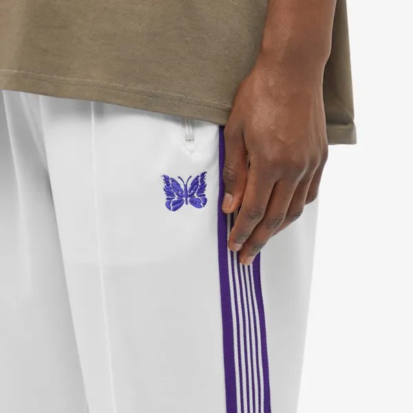Полиэфирные гладкие узкие спортивные брюки Needles