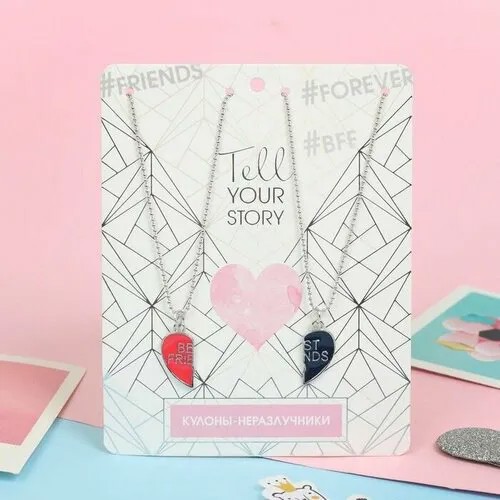 Подвеска Tell your story, эмаль, красный, синий