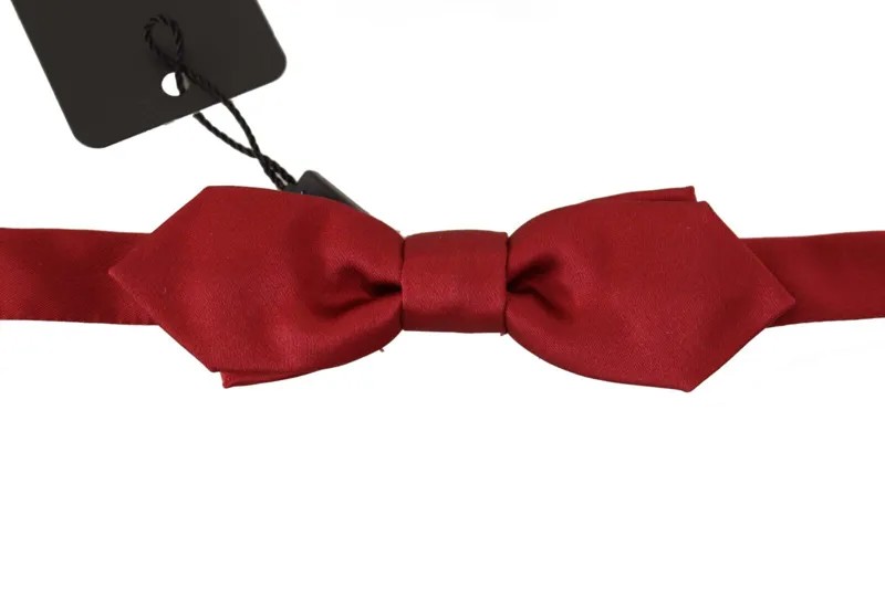 Мужской галстук-бабочка DOLCE - GABBANA, красный, 100 % шелк, тонкий, с регулируемым воротником, папийон, рекомендуемая розничная цена 200 долларов США.