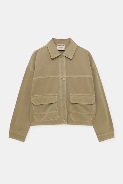 Куртка женская Pull&Bear PUL550698941 бежевая M. Доставка из-за рубежа.