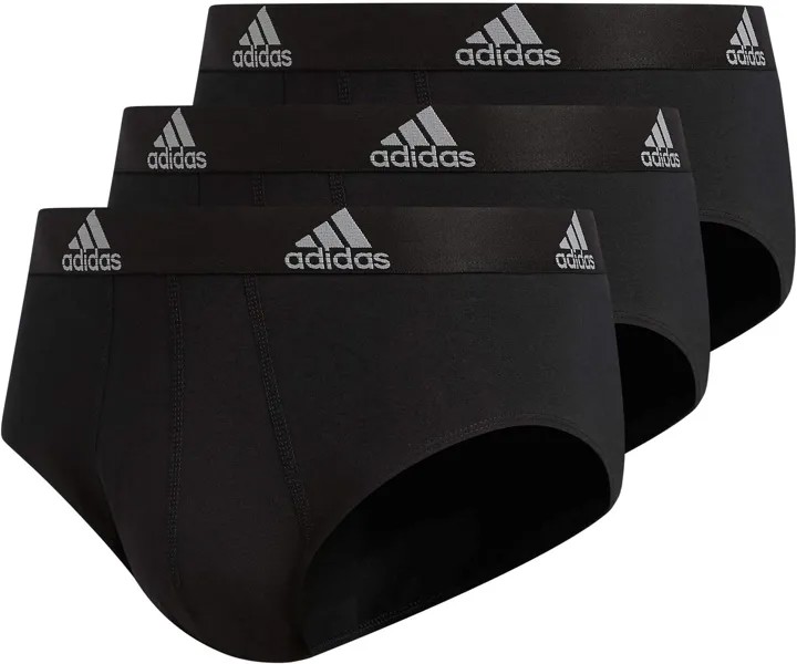 Трусы из эластичного хлопка (3 шт.) adidas, цвет Black/Black