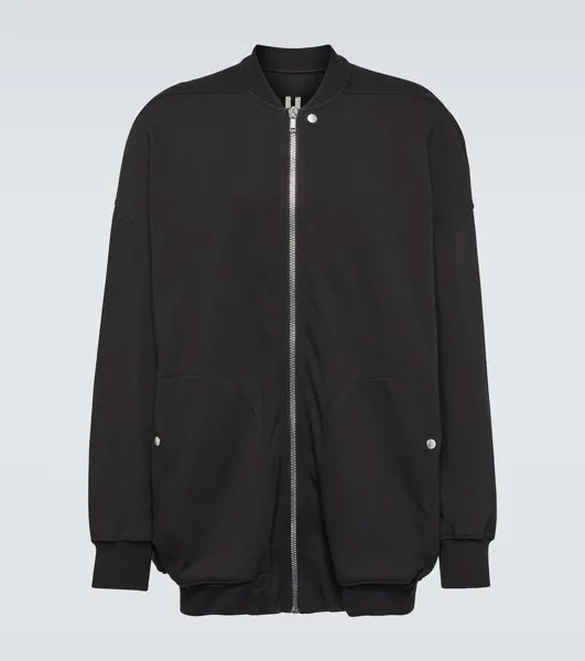 Куртка jumbo peter flight с потертостями из хлопка Rick Owens, черный