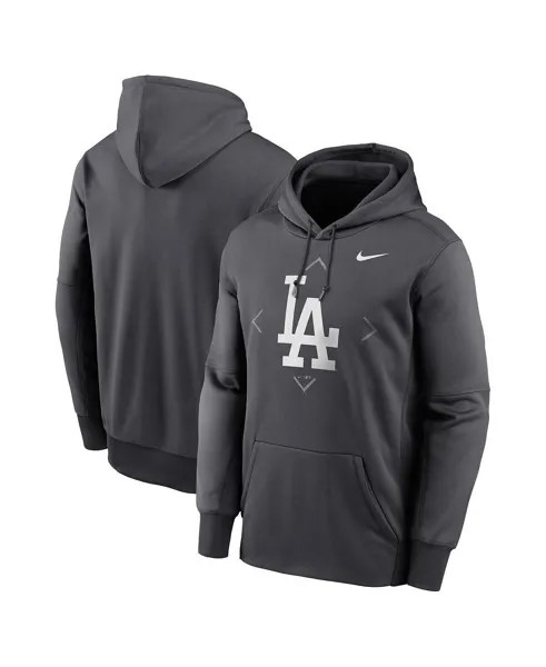Мужской пуловер с капюшоном Los Angeles Dodgers Bracket Icon Performance антрацитового цвета Nike