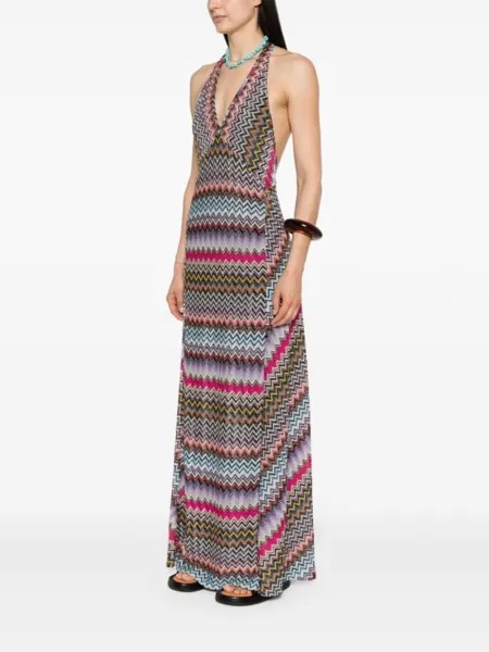 Платье макси с узором зигзаг Missoni, черный