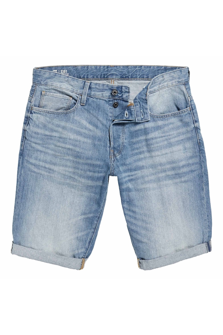 Короткие джинсы с потертым эффектом G-Star Raw, синий