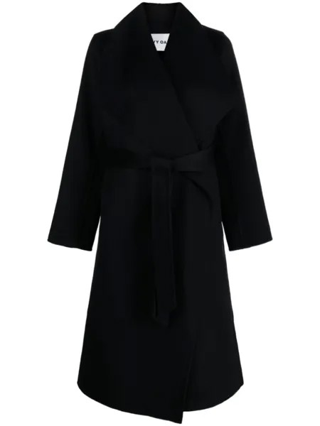 IVY OAK Carrie Rose belted wool coat, черный