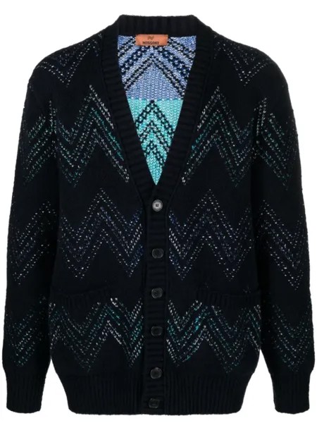 Missoni кардиган с узором шеврон, синий