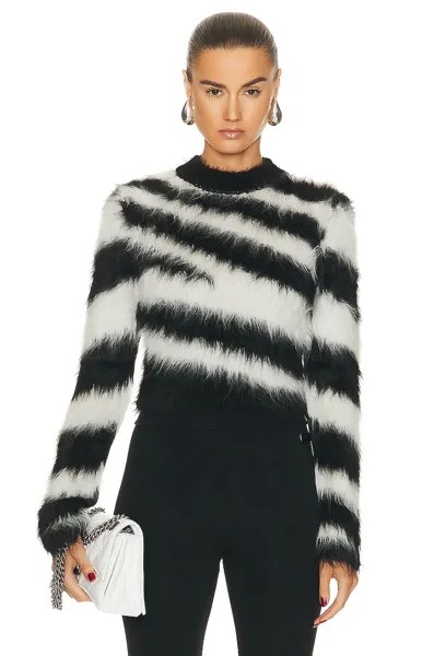 Свитер Monse Zebra Alpaca Cropped, цвет Black & Ivory