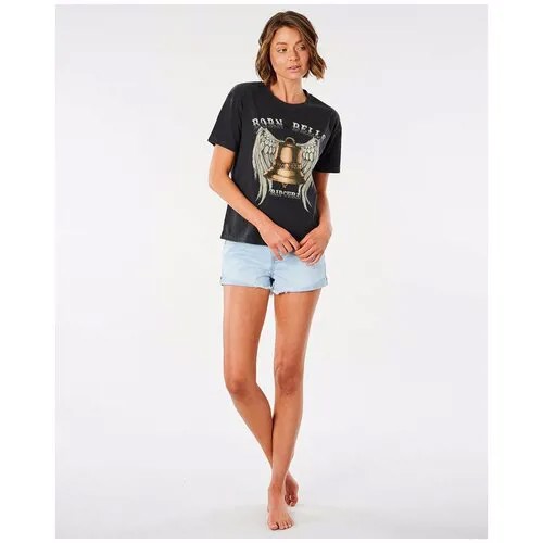 Футболка Rip Curl BORN AT BELLS TEE 2021, цвет 8264 WASHED BLACK, размер S