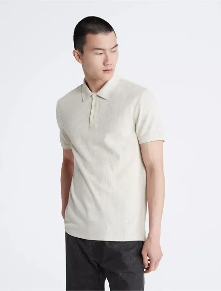 Футболка поло Calvin Klein Smooth Cotton Drop Needle, кремовый
