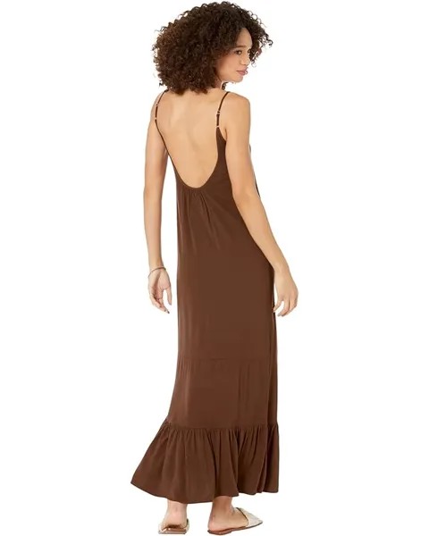 Платье Chaser Heirloom Woven Tiered Low Back Maxi Sundress, цвет Cappuccino