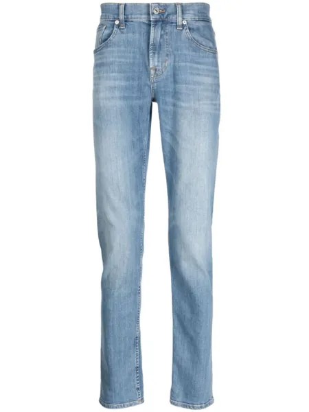 7 For All Mankind узкие джинсы средней посадки, синий