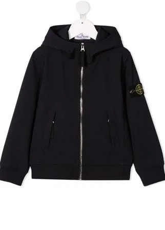 Stone Island Junior куртка с капюшоном и нашивкой-логотипом