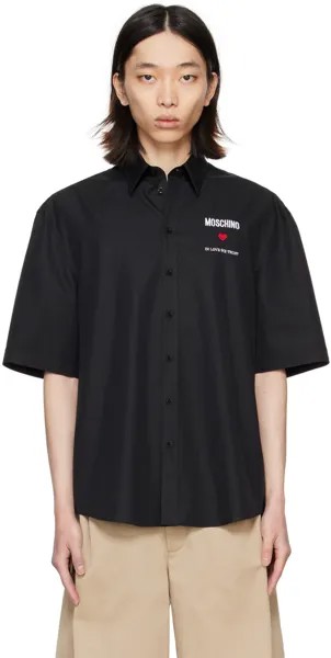 Черная рубашка с вышивкой Moschino, цвет Black