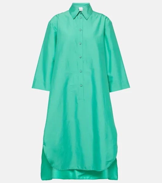 Платье миди Quincy из смесового хлопка Max Mara, зеленый