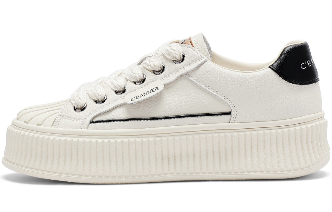 Кроссовки C°BANNER Skateboarding Shoes Women's Low-top, бежевый/черный
