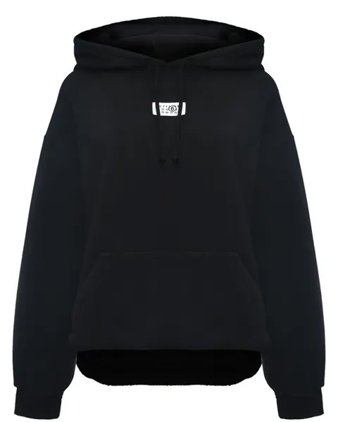 Толстовка-худи с лого, черная MM6 Maison Margiela