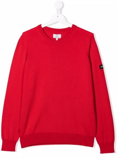 Woolrich Kids джемпер с круглым вырезом и нашивкой-логотипом