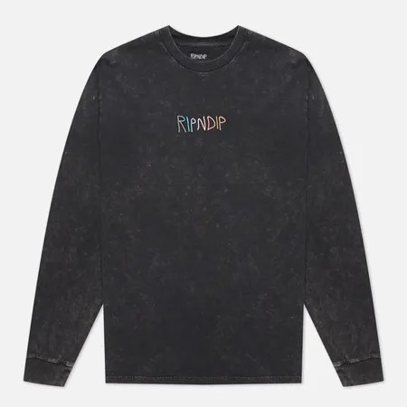 Мужской лонгслив RIPNDIP Logo Embroidered, цвет чёрный, размер XL