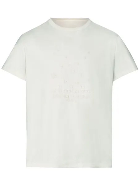 Maison Margiela футболка Numeric с вышитым логотипом, белый