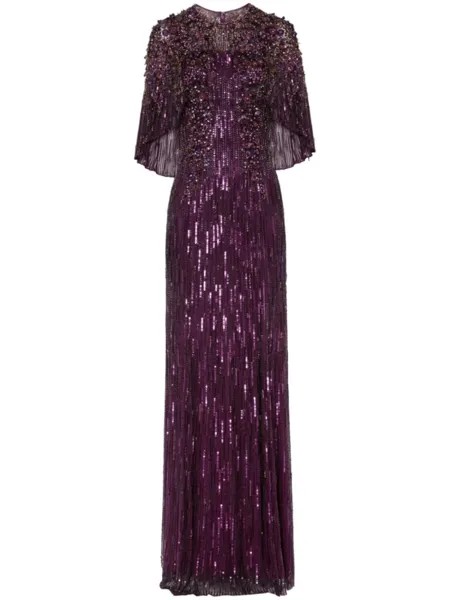 Jenny Packham длинное платье Astra, фиолетовый