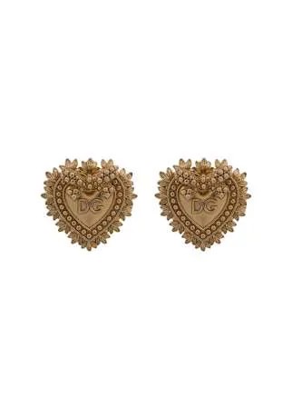 Dolce & Gabbana запонки в виде сердца с логотипом DG