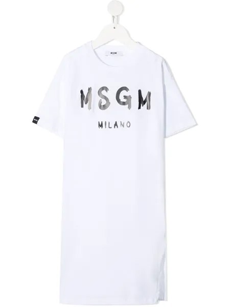 MSGM Kids платье-футболка с логотипом