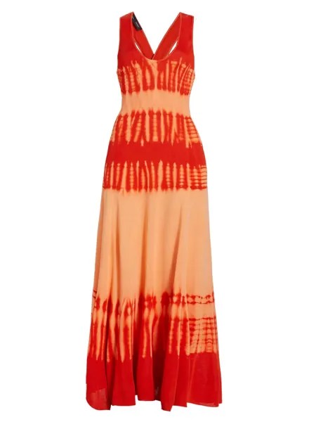Платье Tie-Dye с V-образным вырезом Proenza Schouler, оранжевый
