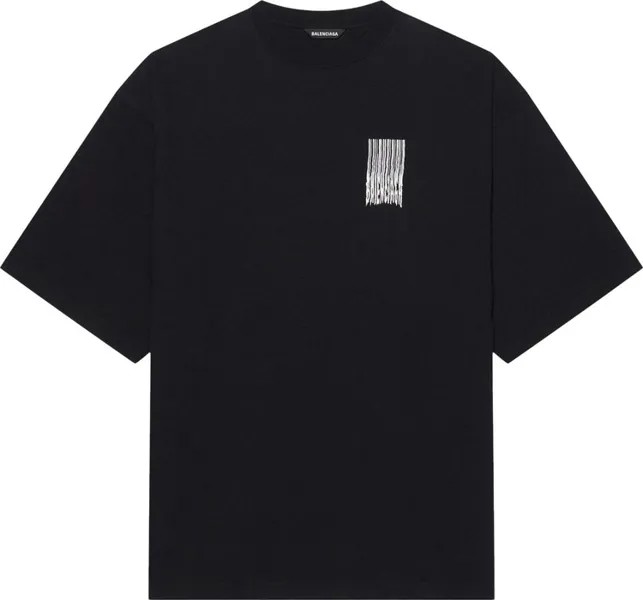 Футболка Balenciaga Barcode Wide Fit T-Shirt 'Black', черный
