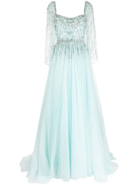 Jenny Packham вечернее платье Bunny Blooms с пайетками, синий