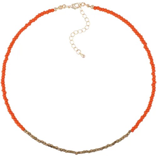 Чокер на шею из бисера и гематита ORANGE