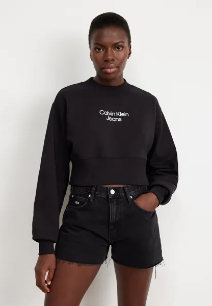 Толстовка STACKED INSTITUTIONAL CREWNECK Calvin Klein Jeans, цвет black