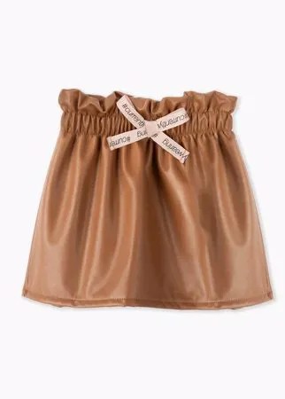 Коричневая юбка-трапеция из экокожи для девочки Gloria Jeans
