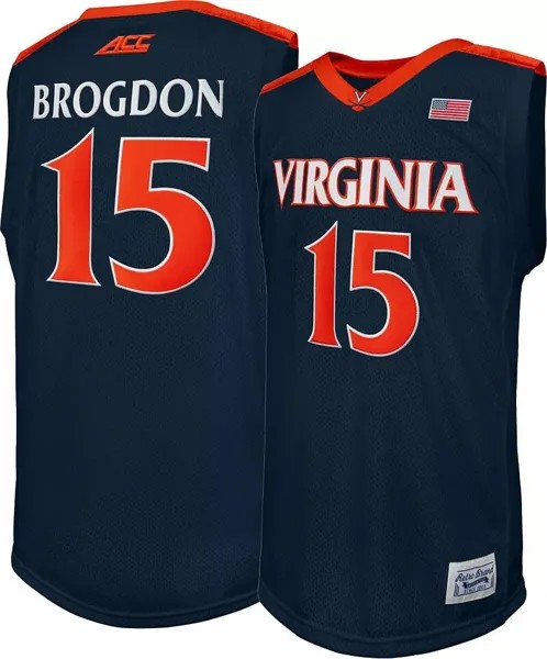 Retro Brand Мужская баскетбольная майка Virginia Cavaliers Malcolm Brogdon № 15 синего цвета