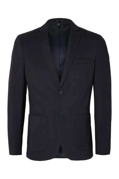Куртка облегающего кроя из ткани Lenzing Ecovero. Selected, темно-синий