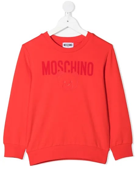 Moschino Kids толстовка с круглым вырезом и логотипом