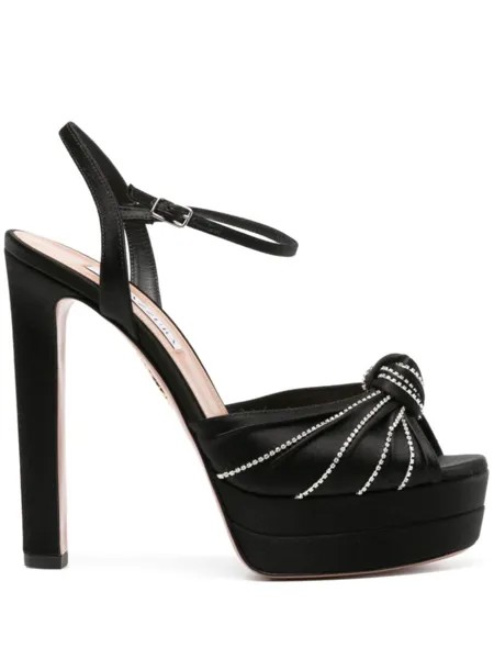 Aquazzura босоножки Atelier 140 с кристаллами, черный