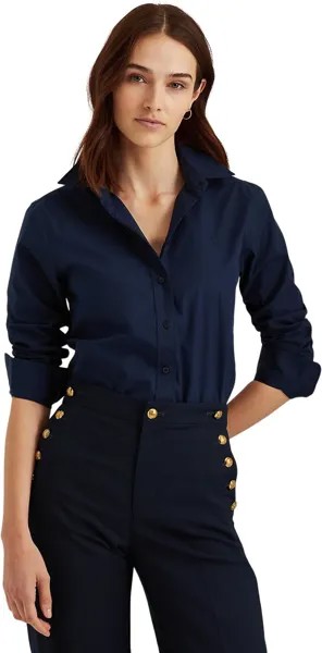 Легкая в уходе рубашка из эластичного хлопка LAUREN Ralph Lauren, цвет Lauren Navy