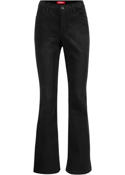 Расклешенные вельветовые брюки стрейч John Baner Jeanswear, черный